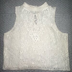 Free People lace high neck sleeveless top Women’s Medium Whimsy